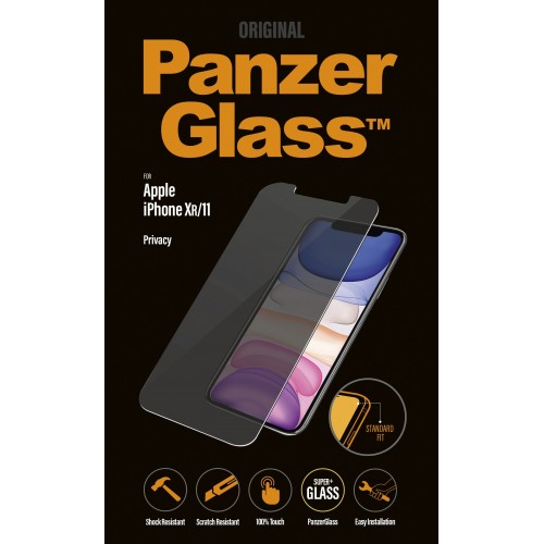 PanzerGlass P2662 Apple, iPhone Xr/11, grūdintas stiklas, skaidrus, su privatumo filtru
