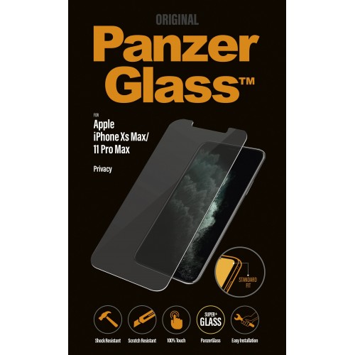 PanzerGlass P2663 Apple, iPhone Xs Max/11 Pro Max, grūdintas stiklas, skaidrus, su privatumo