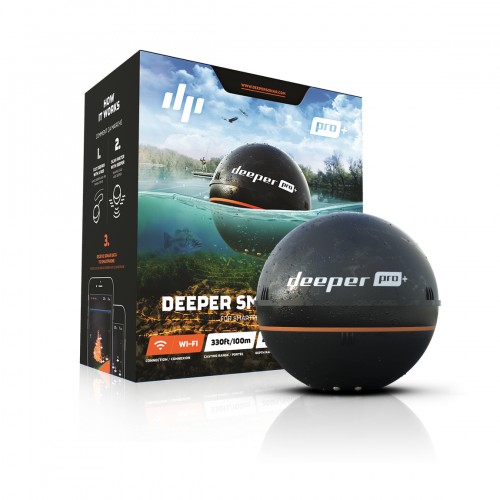 Deeper Smart Fishfinder Sonar Pro+, Wifi+GPS for iOS, Android Black