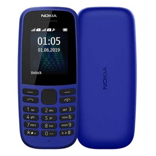Nokia 105 TA-1203 Blue, 1,77 colio, TFT, 120 x 160 pikselių, 4 MB, 4 MB, viena SIM kortelė, USB