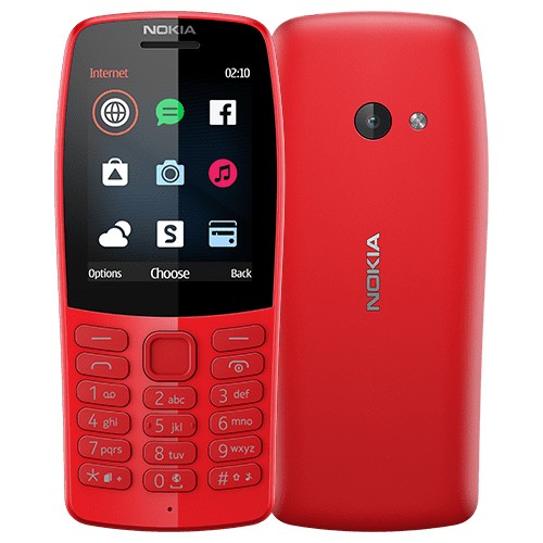 Nokia 210 Red, 2,4 colio, TFT, 240 x 320 pikselių, 16 MB, Dvi SIM kortelės, Bluetooth, 3.0, USB