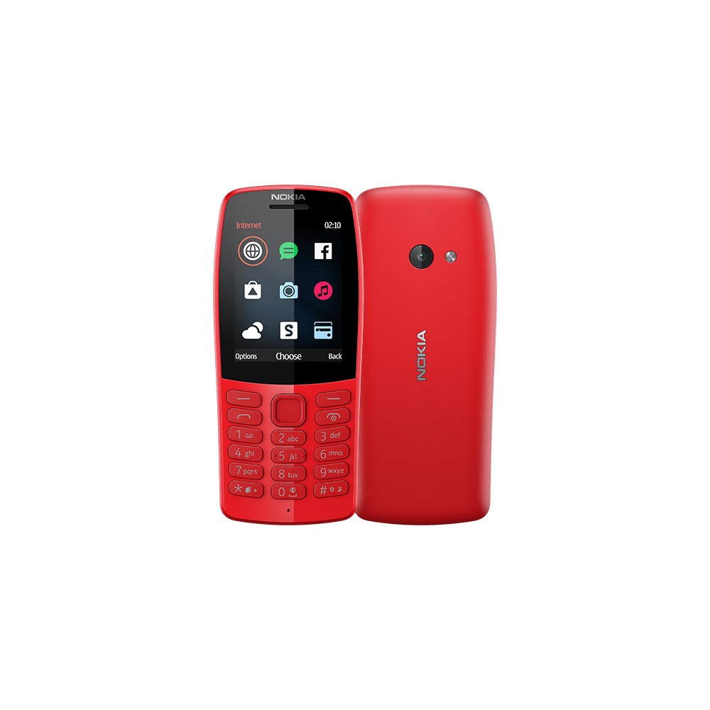 Nokia 210 Red, 2,4 colio, TFT, 240 x 320 pikselių, 16 MB, Dvi SIM kortelės, Bluetooth, 3.0, USB