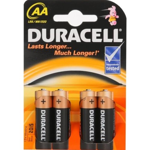 Duracell AA/LR6, Alkaline Basic MN1500, 4 vnt. Baterijos Duracell