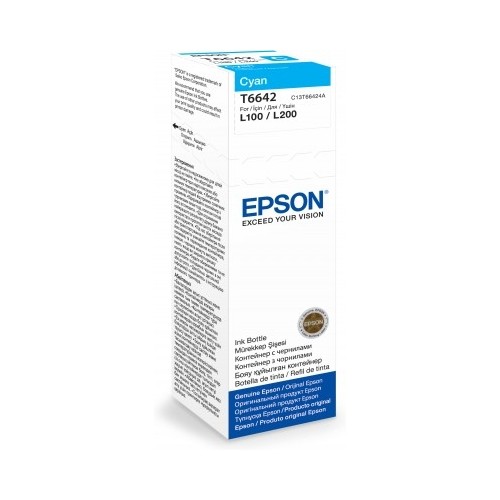 Epson T6642 rašalo buteliukas 70 ml rašalo kasetė, žalsvai mėlyna Spausdintuvų reikmenys Epson