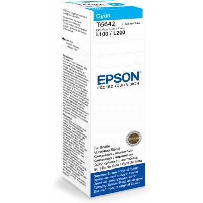 Epson T6642 rašalo buteliukas 70 ml rašalo kasetė, žalsvai mėlyna Spausdintuvų reikmenys Epson