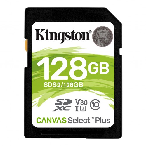 Kingston Canvas Select Plus 128 GB, SDHC, 10 klasės „Flash“ atmintis Atminties kortelės Kingston