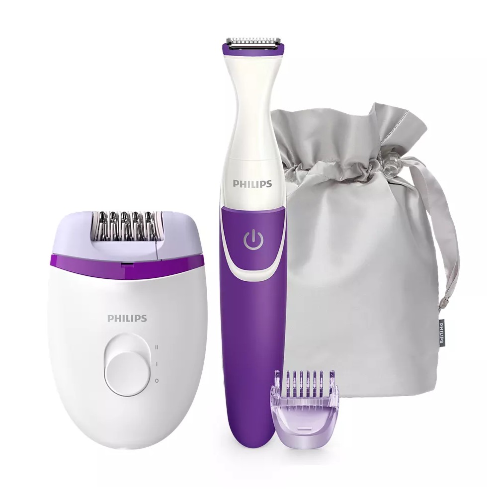 Philips Corded Compact Epilator BRP505/00 Satinelle Essential Number of power levels 2, White/Purple
