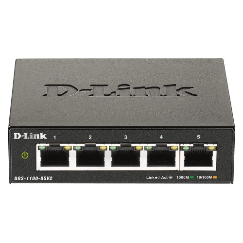 D-Link Smart Managed Switch DGS-1100-05V2/E Managed L2, Rackmountable, 1 Gbps (RJ-45) ports quantity 5
