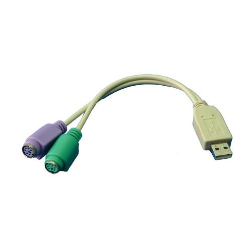 Logilink Adapter USB to PS/2 x2 : 2x Mini DIN 6-pin FM, USB M