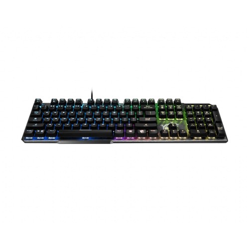 MSI GK50 Elite, žaidimų klaviatūra, RGB LED lemputė, JAV, laidinis, juodas/sidabrinis