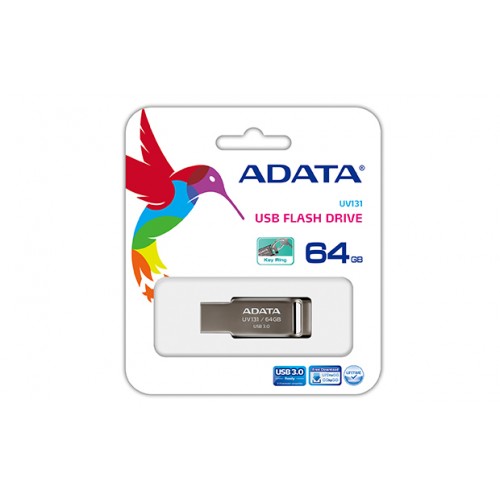 ADATA UV131 64 GB, USB 3.0, pilka Išoriniai kietieji diskai ADATA