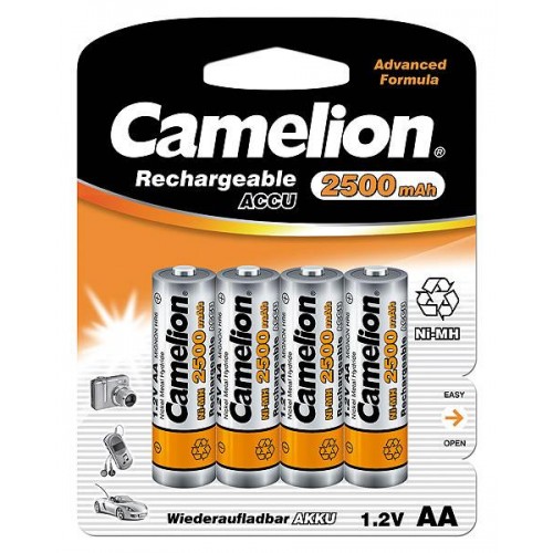 Camelion AA/HR6, 2500 mAh, Ni-MH įkraunamos baterijos, 4 vnt. Baterijos Camelion