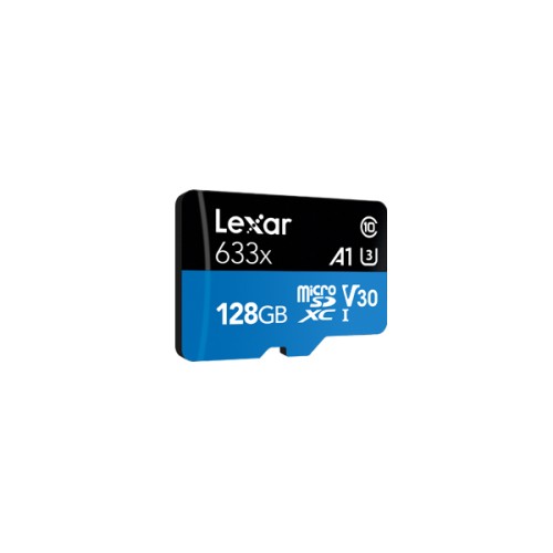 Lexar didelio našumo 633x UHS-I micro SDXC, 128 GB, 10 klasė, U3, V30, A1, 45 MB/s, 100 MB/s