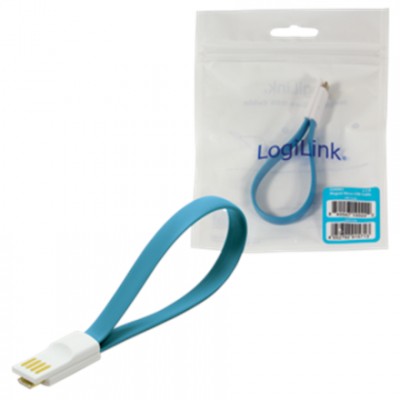 CU0085 USB kabelis, magnetinis, AM į Micro BM, mėlynas Logilink Adapteriai Logilink