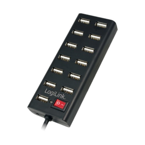Logilink UA0126“ USB šakotuvas 13 prievadų USB2.0 su maitinimo adapteriu 3.5A, „ Logilink