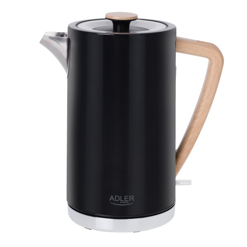 Adler Kettle AD 1347b Electric, 2200 W, 1.5 L, Stainless steel, 360 rotational base, Black