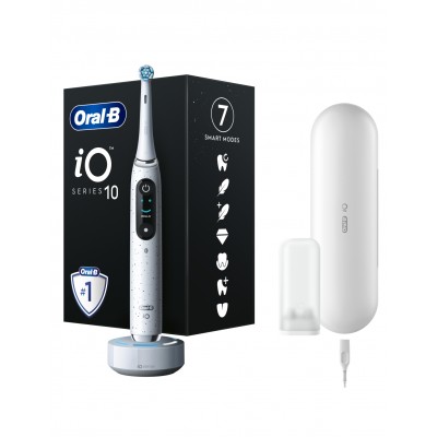 Oral-B Electric Toothbrush iO10 Series Rechargeable, For adults, Number of brush heads included 1, Stardust White, Number of tee