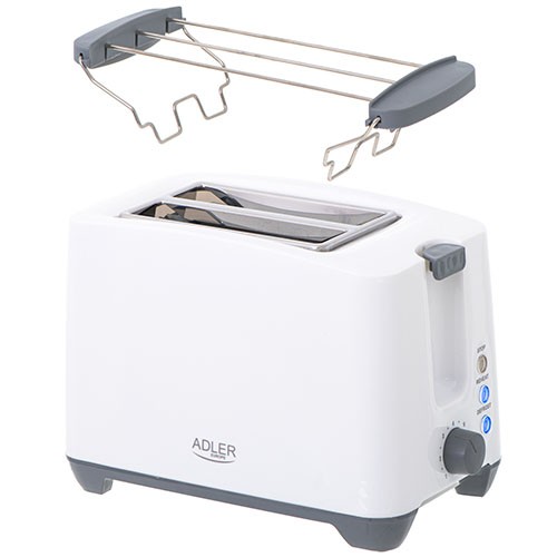 Adler Toaster AD 3216 Galia 750 W, Lizdų skaičius 2, Korpuso medžiaga Plastikas, Balta