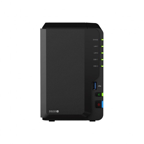 Synology Tower“ NAS DS220+ iki 2 HDD / SSD „hot-swap“, „ Intel Celeron J4025 Dual Core“