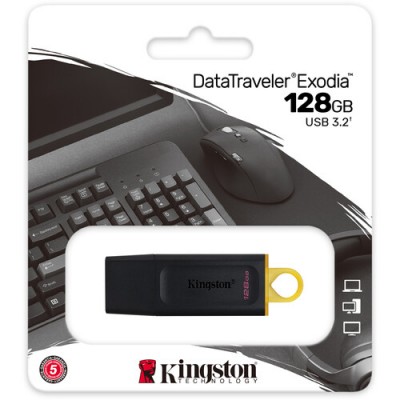 Kingston DataTraveler Exodia 128 GB, USB 3.2, juoda Išoriniai kietieji diskai Kingston