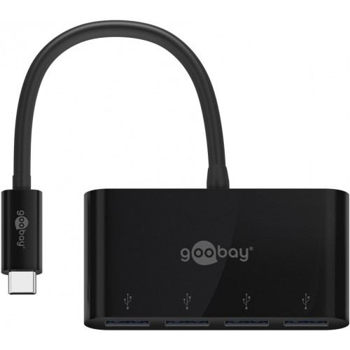 Goobay 4-Port USB-C Multiport Adapter 61073 Black, USB-A, Type-C