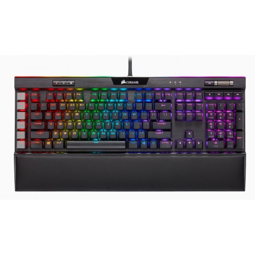 Corsair K95 RGB PLATINUM XT mechaninė žaidimų klaviatūra, RGB LED lemputė, NA, laidinis, juodas