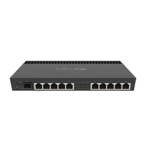 Mikrotik Wired Ethernet Router RB4011iGS+RM, Quad-core 1.4Ghz CPU, 1GB RAM, 512 MB, 1xSFP+, 1xSerial console port, PCB Temperatu