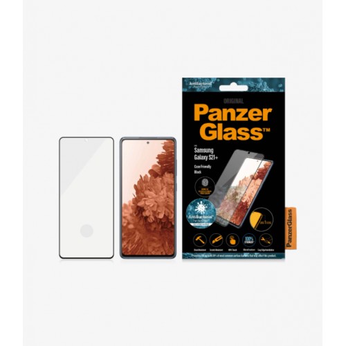 PanzerGlass Samsung, Galaxy S21+ serija, antibakterinis stiklas, juodas, ekrano apsauga nuo