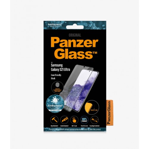 PanzerGlass Samsung, Galaxy S21 Ultra Series, Antibakterinis stiklas, Juodas, Ekrano apsauga
