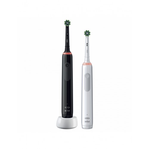 Oral-B Electric Toothbrush Pro3 3900 Cross Action Rechargeable, For adults, Number of brush heads included 2, Black and White, N