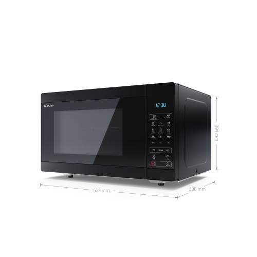 Sharp Microwave Oven with Grill YC-MG81E-B Free standing 28 L 900 W Grill Black