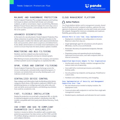 Panda Endpoint Protection Plus, 3 metai, licencijos kiekis 1–10 naudotojų Antivirusinės Panda