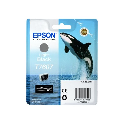 Epson T7607 rašalo kasetė, šviesiai juoda Spausdintuvų reikmenys Epson