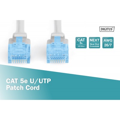 Digitus Patch Cord“ CAT 5e U-UTP, PVC AWG 26/7, 0,5 m Interneto laidai ir priedai Digitus