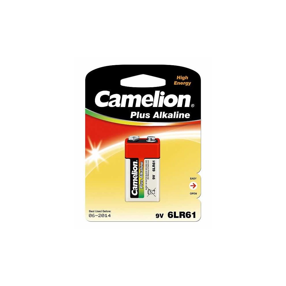 Camelion 6LF22-BP1 9V/6LR61, Plus Alkaline 6LR61, 1 vnt. Baterijos Camelion