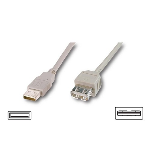 Logilink USB 2.0 prailginimo kabelis, USB A lizdas, USB A kištukas, 3 m, pilkas Laidai