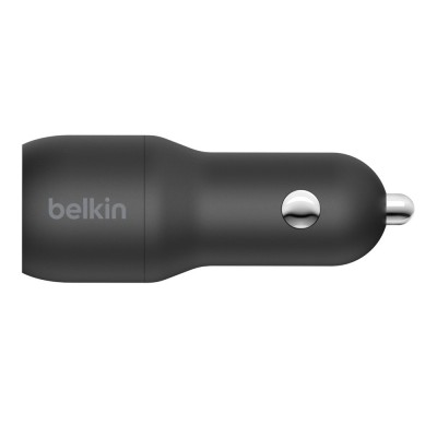 Belkin Dual USB-A automobilinis įkroviklis 24W + USB-A su Lightning kabeliu BOOST CHARGE Black