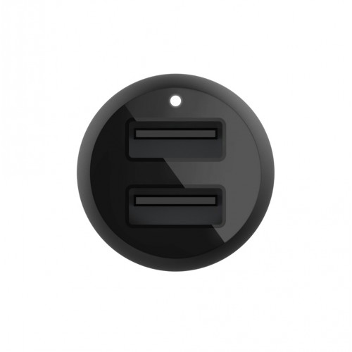 Belkin Dual USB-A automobilinis įkroviklis 24W + USB-A su Lightning kabeliu BOOST CHARGE Black
