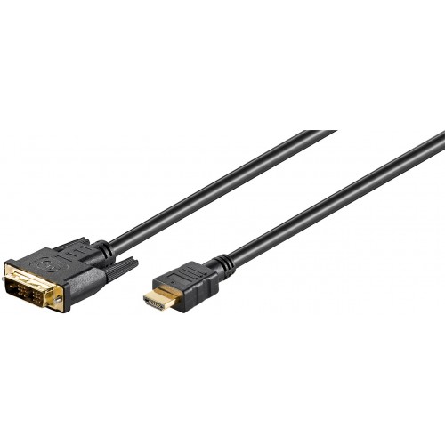 Goobay DVI-D/HDMI laidas, paauksuotas HDMI į DVI-D, 2 m Vaizdo laidai Goobay