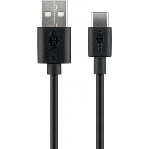 Goobay USB-C įkrovimo ir sinchronizavimo laidas (USB-A USB-C) 38675 0,1 m, juodas Pakrovėjai