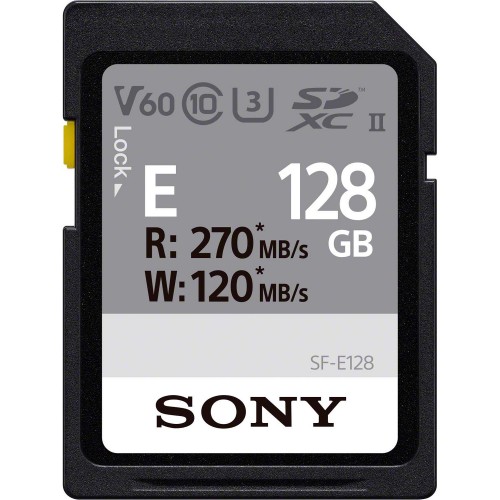 Sony 128GB SF-E serijos SDXC UHS-II atminties kortelė, V60 Atminties kortelės Sony