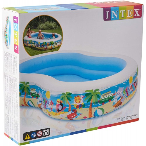 Intex Laguna“ baseinas ovalus, baltas/mėlynas, 3+ amžius, 255 x 160 x 46 cm Vandens sportas