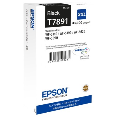 Epson T7891 XXL rašalo kasetė, juoda Spausdintuvų reikmenys Epson