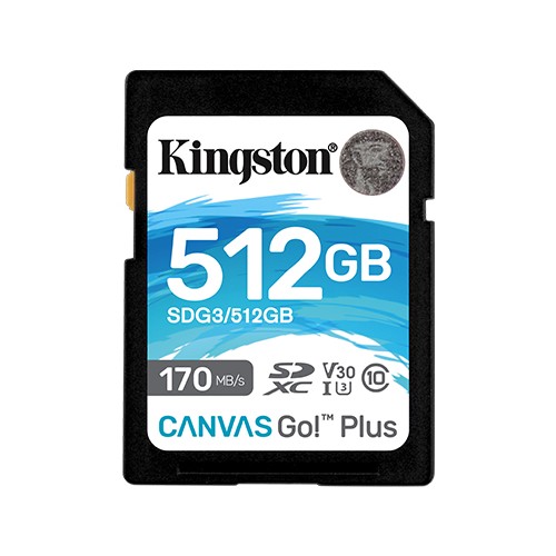 Kingston Canvas Go! Plius 512 GB, SD, Flash atmintis 10 klasė Išoriniai kietieji diskai Kingston