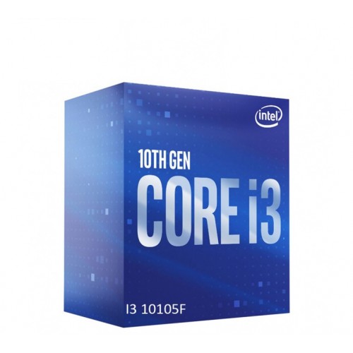 Intel i3-10105F, 3,7 GHz, FC LG A1200, 8 procesoriaus gijos, mažmeninė pakuotė, 4 procesoriaus