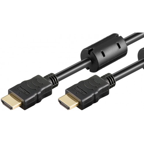 Goobay didelės spartos HDMI kabelis su Ethernet (ferito) 31911 juodas, HDMI į HDMI, 10 m Vaizdo