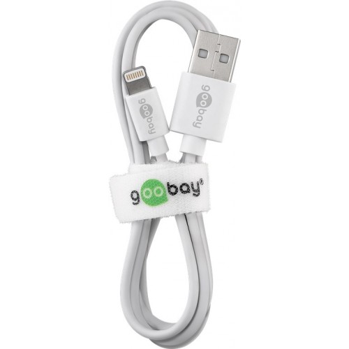 Goobay Lightning USB įkrovimo ir sinchronizavimo laidas 54600 baltas, USB 2.0 kištukas (A