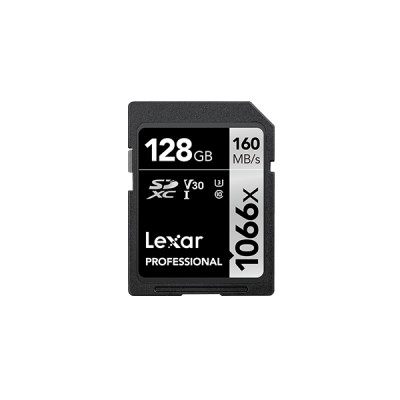 Lexar Professional 1066x SDXC UHS-I SDXC, 128 GB, sidabras, 10 klasė, U3, V30, 120 MB/s, 160