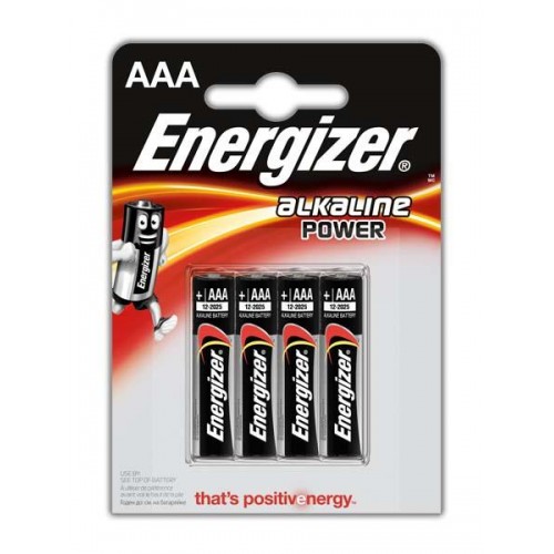Energizer AAA/LR03, šarminė galia, 4 vnt. Baterijos Energizer