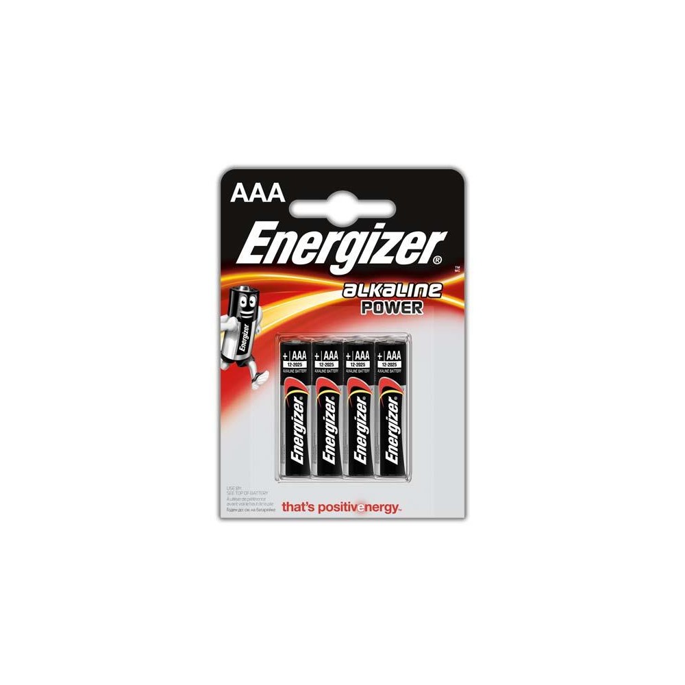 Energizer AAA/LR03, šarminė galia, 4 vnt. Baterijos Energizer